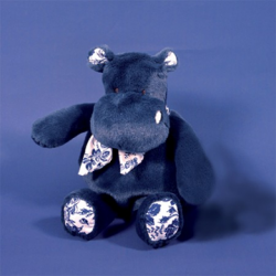 Peluche hippo bleu foncé